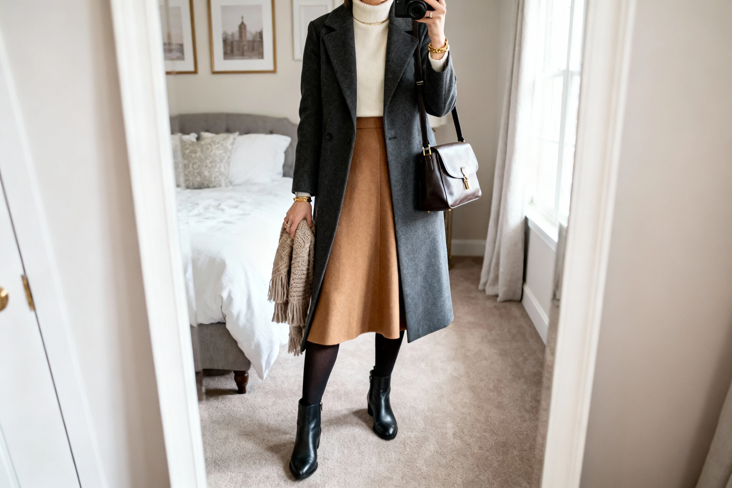 Classic and Modest Church Winter Warm Outfit Ideas With Full-length Skirts You’ll Love