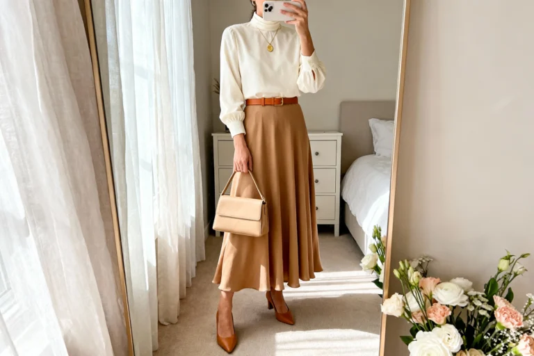Elegant Modest Church Looks With Long Skirts and High Necklines You’ll Wear on Repeat