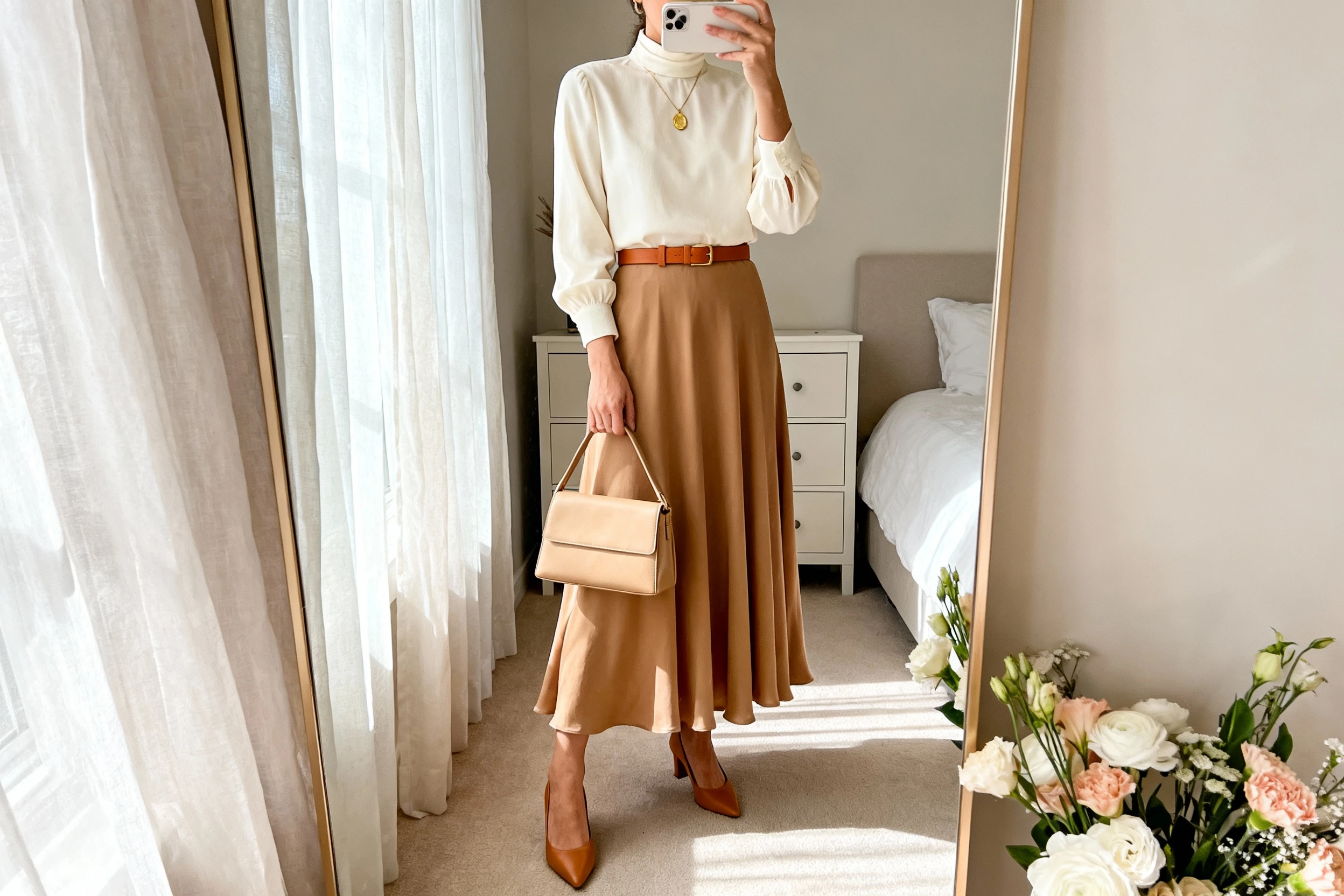 Elegant Modest Church Looks With Long Skirts and High Necklines You’ll Wear on Repeat
