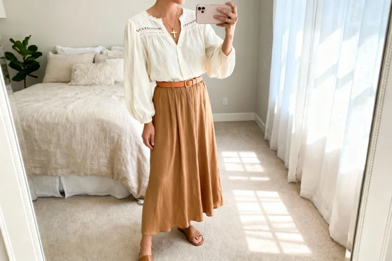 Loose-fit Christian Blouses Paired With Long Skirts for Timeless Church Style You’ll Wear on Repeat