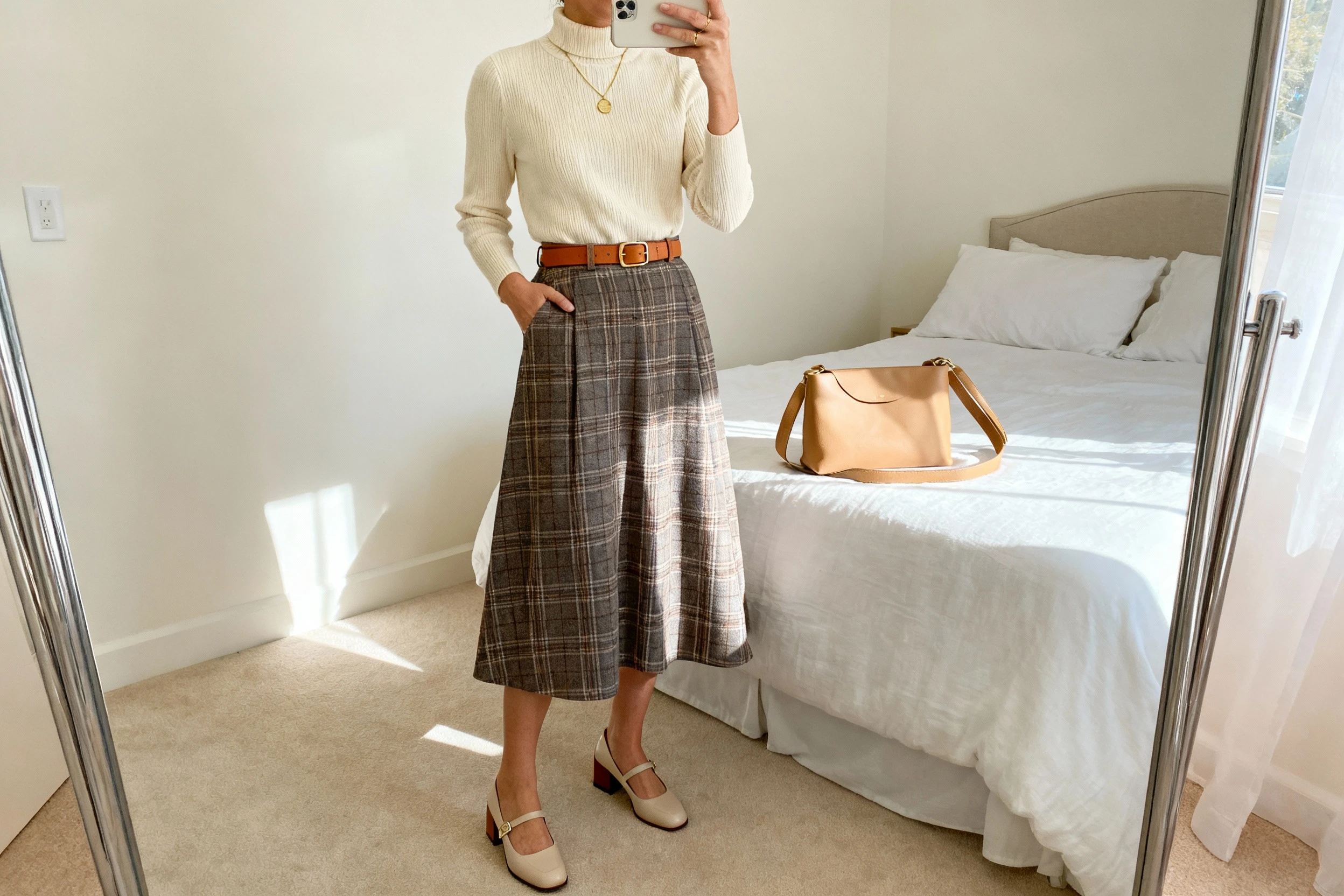 Plaid Long-skirt Styles – Church Dress Ideas for Modest Christian Women You’ll Love