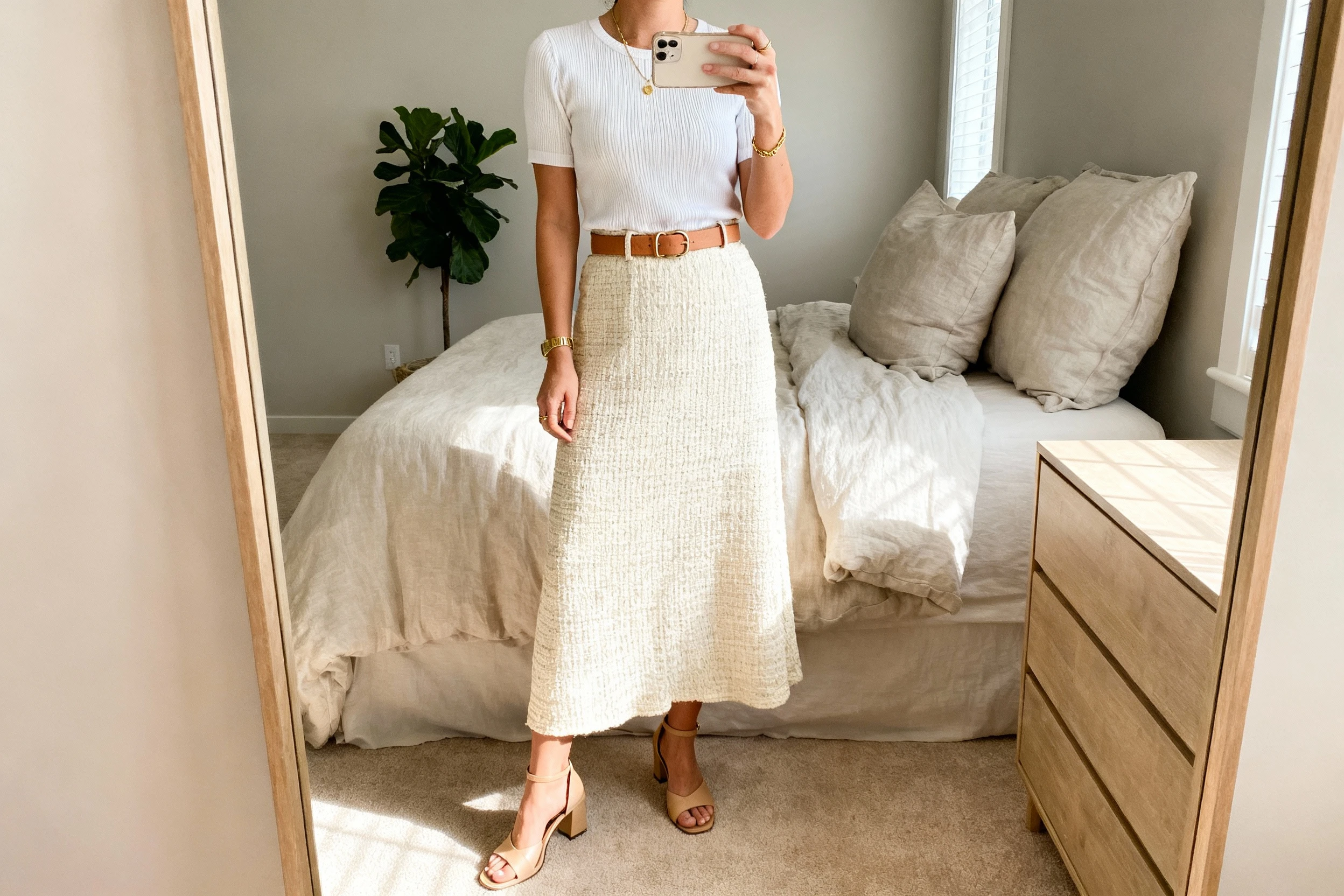 Simple Church Outfits Casual With Woven Fabric Maxi Skirts That Feel Effortlessly Elegant
