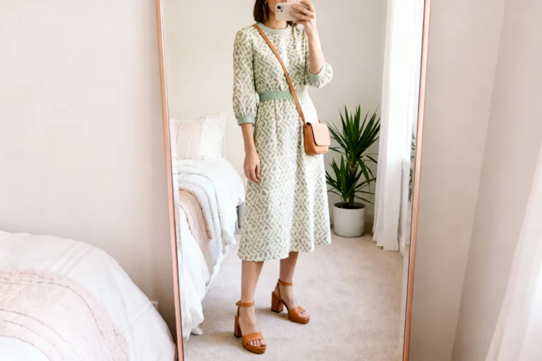 Soft Geometric Pattern Dresses for Conservative Church Fashion That Feel Effortlessly Chic