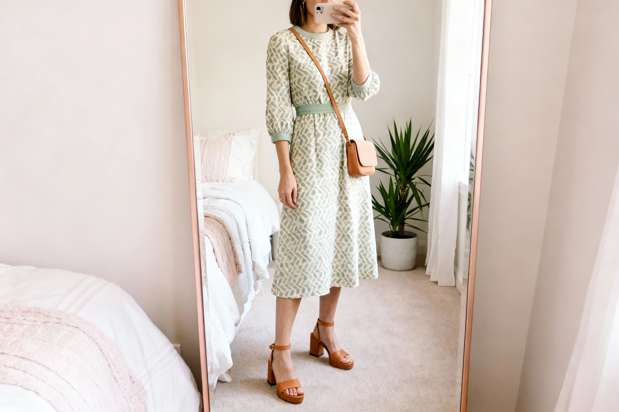 Soft Geometric Pattern Dresses for Conservative Church Fashion That Feel Effortlessly Chic